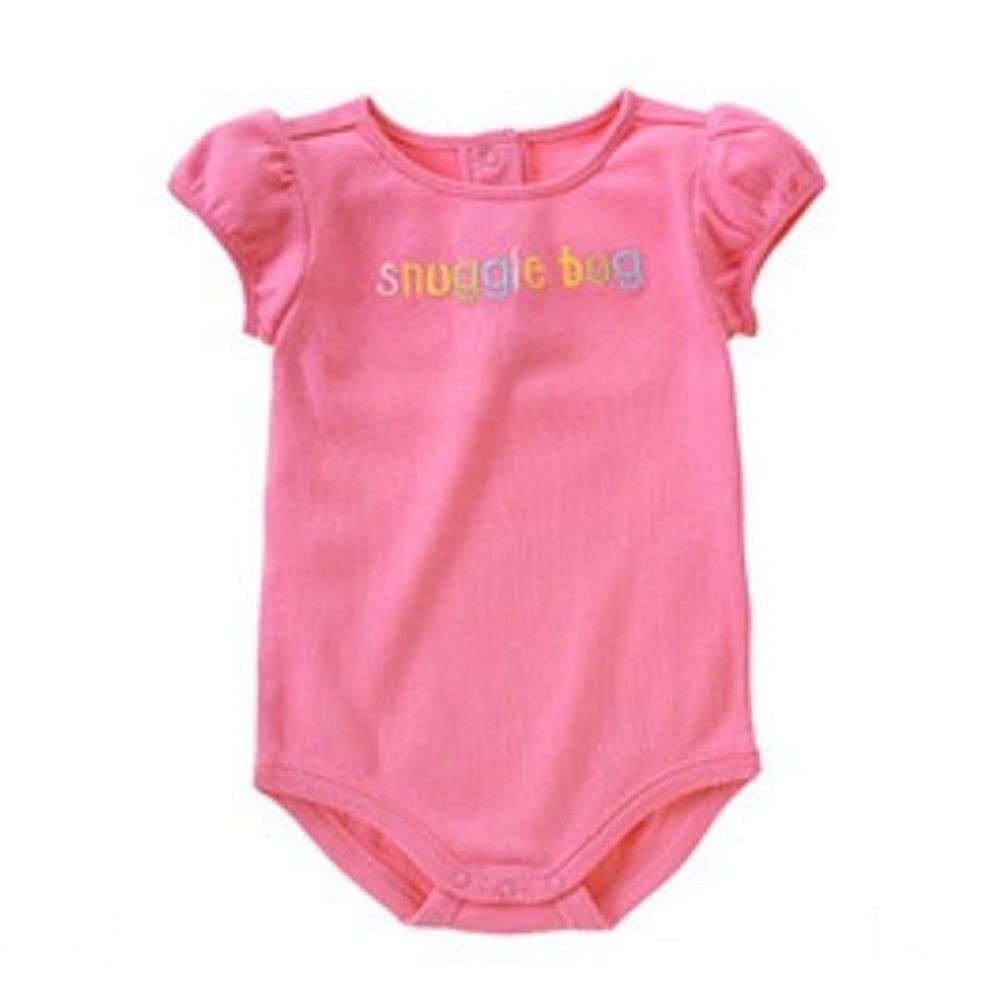 Gymboree Pink Snuggle Bug Short Sleeve Baby Bodysuit Infant Apparel Sz 18-24 New